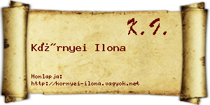 Környei Ilona névjegykártya