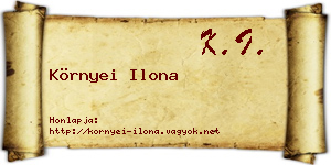Környei Ilona névjegykártya